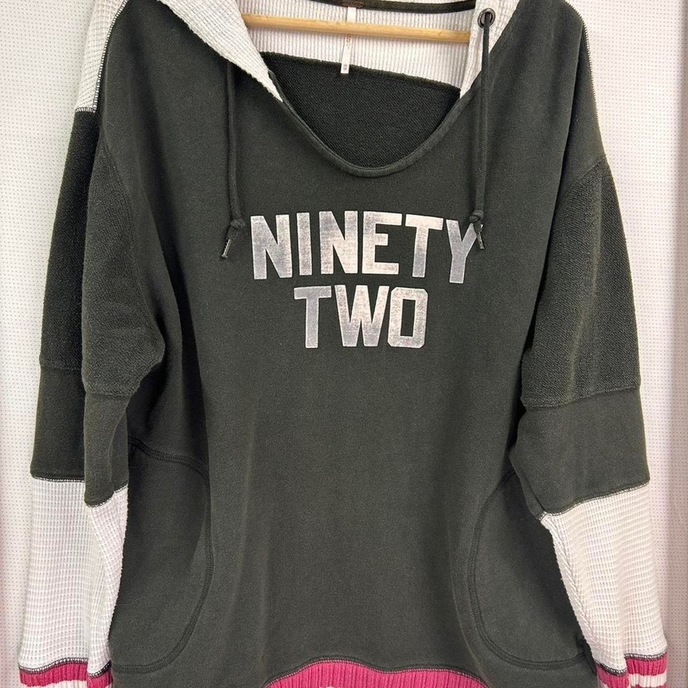 Free People Y2K ‘Naomi’ Hoodie with Pink Accents - S